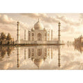 taj mahal sunset wall art india luxury architecture canvas decor agra monument golden sky no reflection