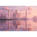 pastel taj mahal sunset wall art india luxury architecture canvas decor agra monument golden sky no reflection