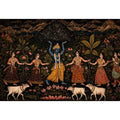 Luxury dark Krishna Govardhan painting canvas wall art for living room decor USA premium traditional Indian mythology artwork