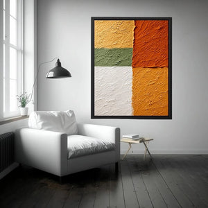 abstract textured wall art warm earthy tones terracotta beige minimalist canvas decor