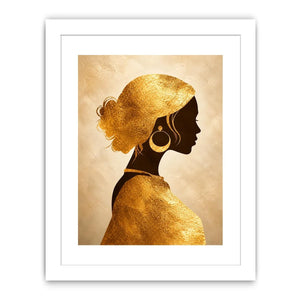 gold woman silhouette minimal luxury wall art gold texture modern canvas decor