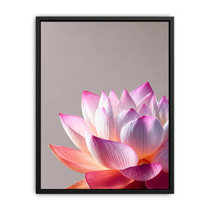 Minimalist pink lotus flower wall art soft pastel floral canvas serene decor