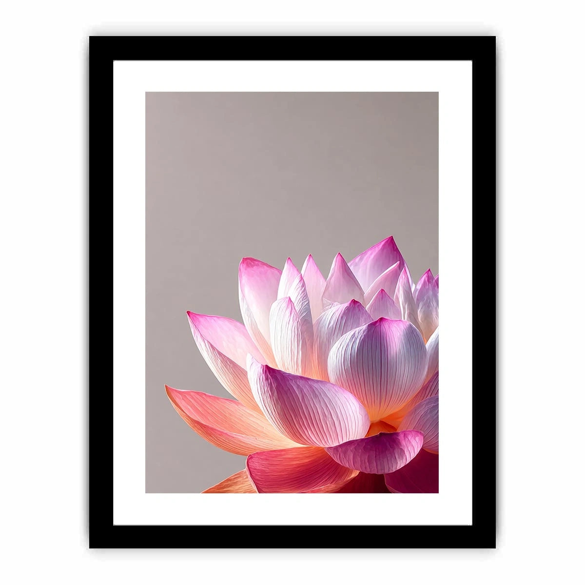Minimalist pink lotus flower wall art soft pastel floral canvas serene decor