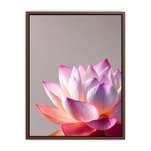Minimalist pink lotus flower wall art soft pastel floral canvas serene decor