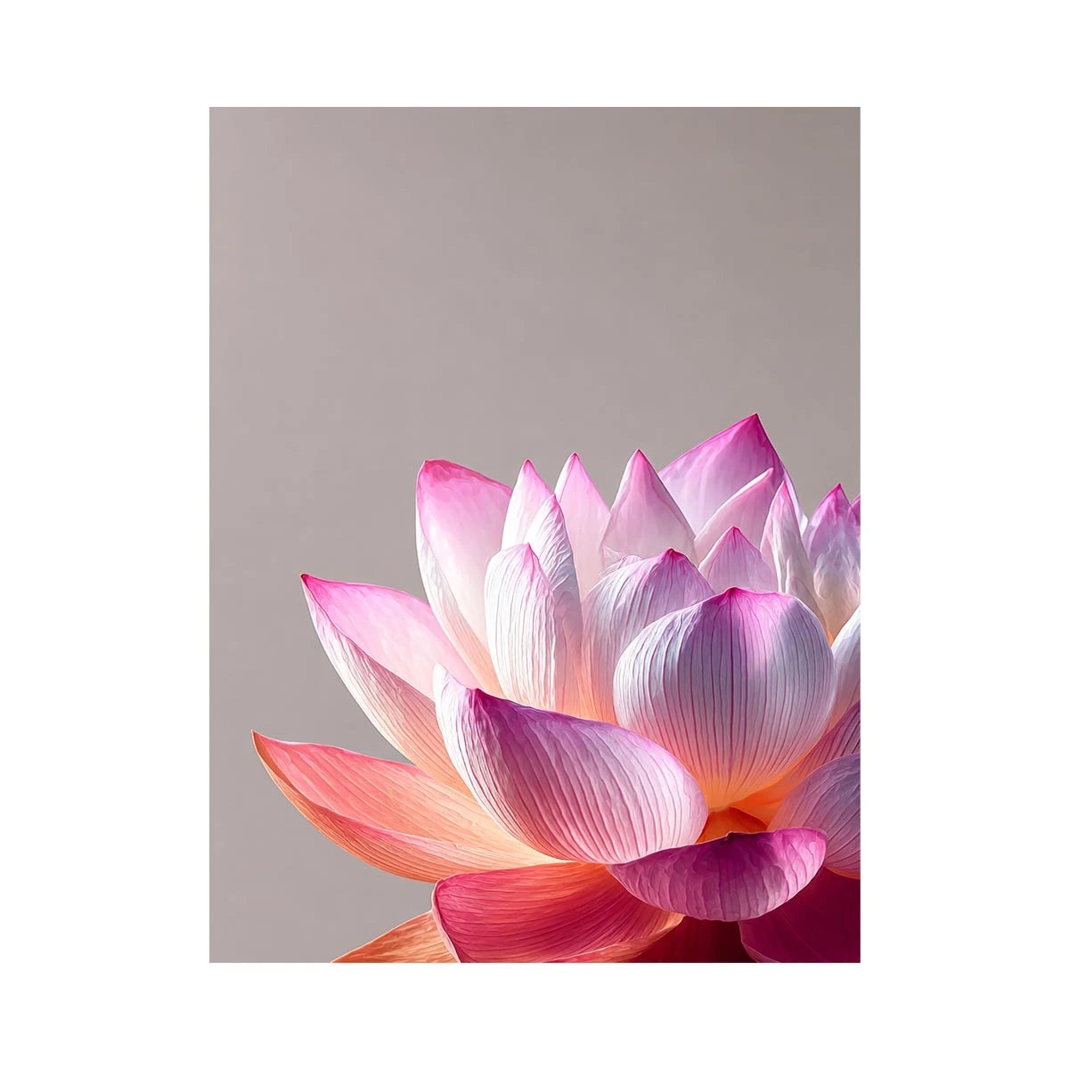 Minimalist pink lotus flower wall art soft pastel floral canvas serene decor