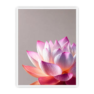 Minimalist pink lotus flower wall art soft pastel floral canvas serene decor