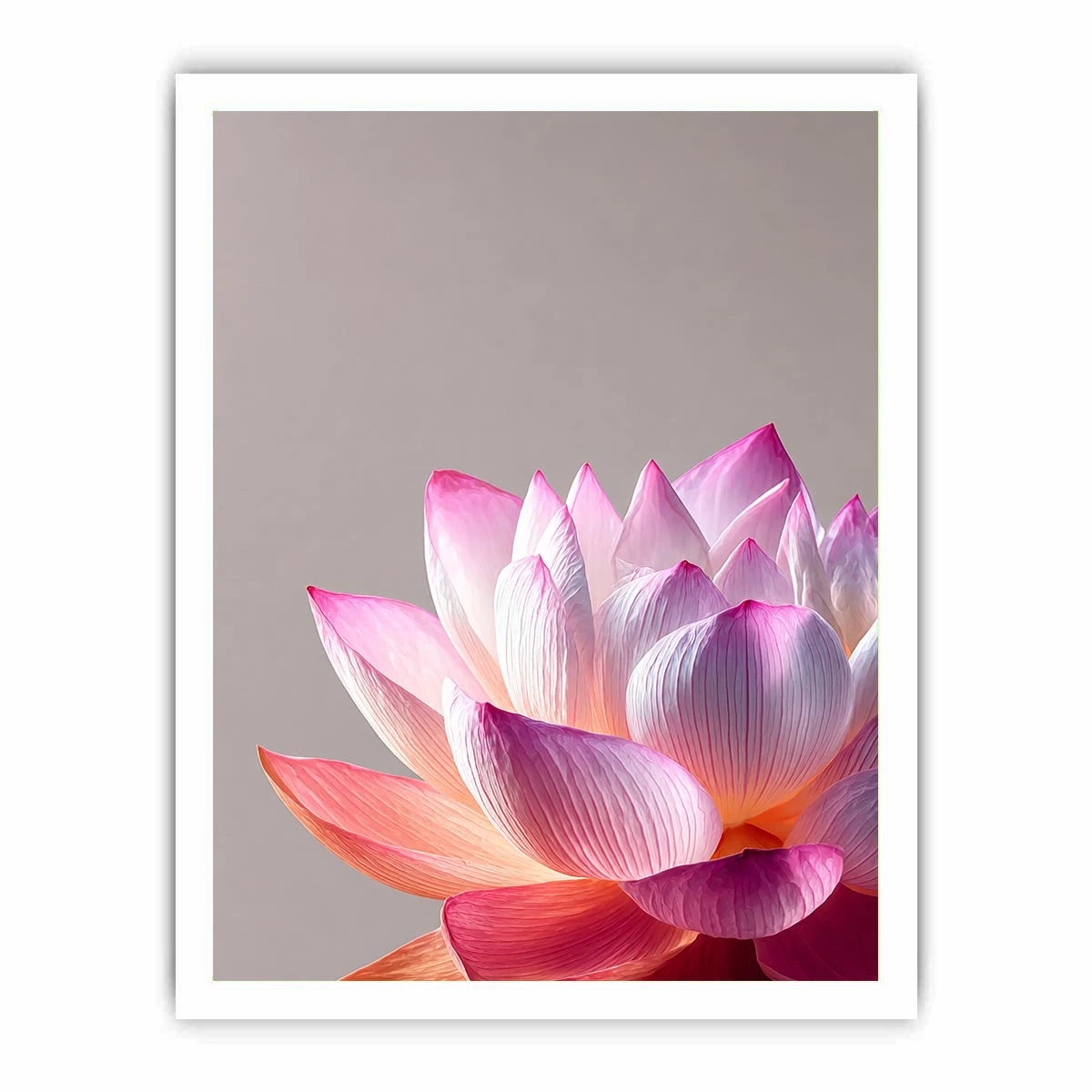 Minimalist pink lotus flower wall art soft pastel floral canvas serene decor