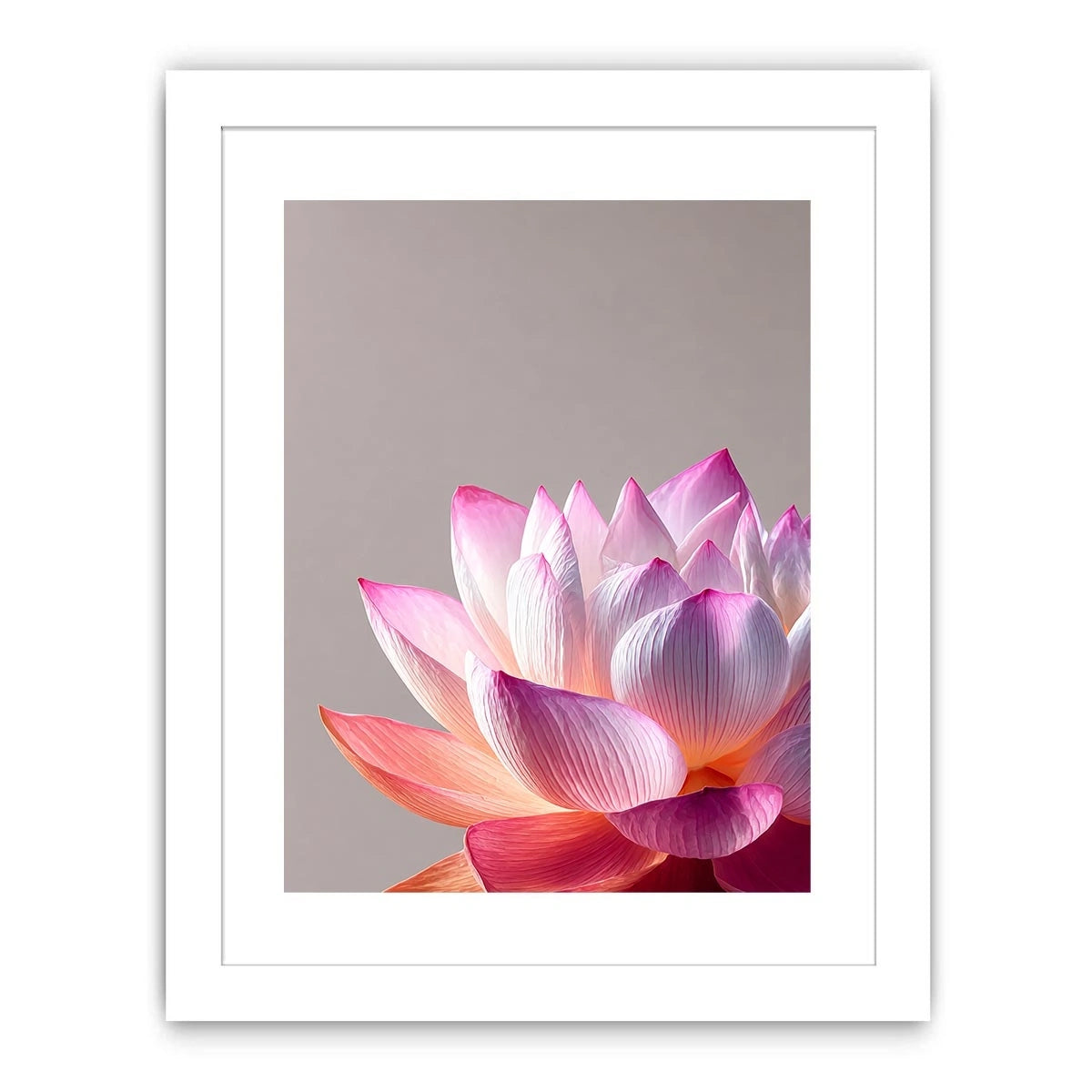 Minimalist pink lotus flower wall art soft pastel floral canvas serene decor