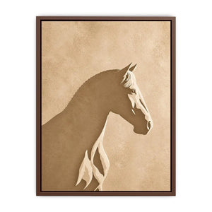 minimalist horse silhouette neutral beige wall art modern animal canvas decor