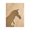 minimalist horse silhouette neutral beige wall art modern animal canvas decor