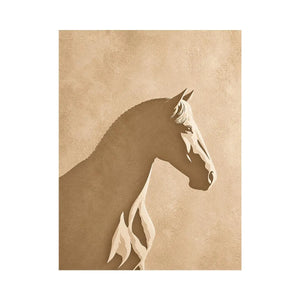 minimalist horse silhouette neutral beige wall art modern animal canvas decor