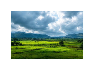 green valley landscape misty hills nature wall art calming countryside canvas