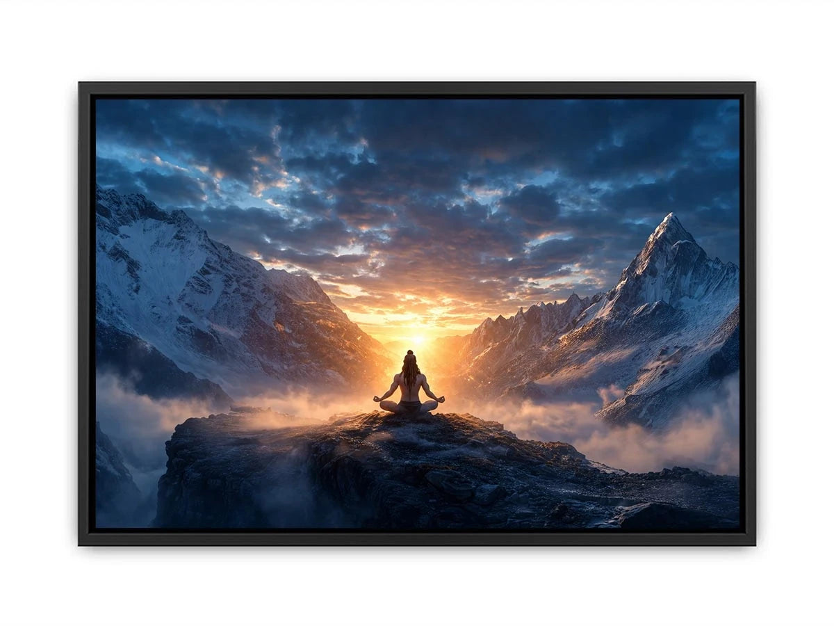 meditation mountain light spiritual zen wall art calm yoga decor canvas