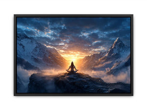 meditation mountain light spiritual zen wall art calm yoga decor canvas