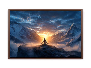 meditation mountain light spiritual zen wall art calm yoga decor canvas