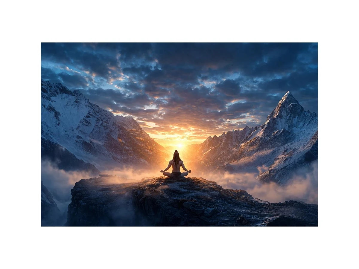 meditation mountain light spiritual zen wall art calm yoga decor canvas