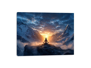 meditation mountain light spiritual zen wall art calm yoga decor canvas