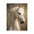 white horse portrait neutral tones elegant animal wall art canvas decor