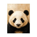 Cute panda portrait wall art canvas print with textured neutral modern animal artwork for serene luxury home decor