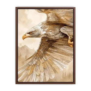 Majestic eagle wall art with intricate feather detail, warm neutral tones, and elegant contemporary nature inspired luxury canvas artwork