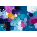 Modern colorful abstract wall art with blue teal pink and purple textured contemporary canvas painting