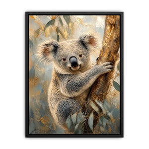 Golden Eucalyptus Glow premium canvas wall art for modern home decor.