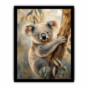 Golden Eucalyptus Glow premium canvas wall art for modern home decor.