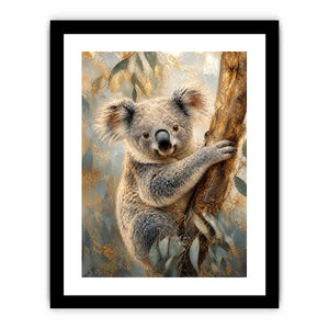 Golden Eucalyptus Glow premium canvas wall art for modern home decor.