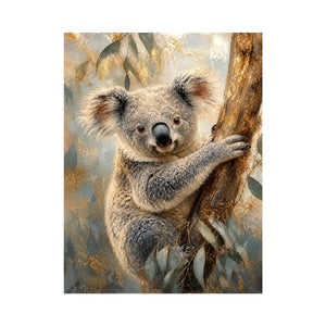 Golden Eucalyptus Glow premium canvas wall art for modern home decor.