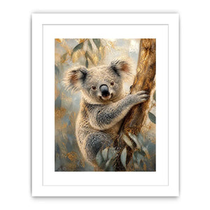 Golden Eucalyptus Glow premium canvas wall art for modern home decor.