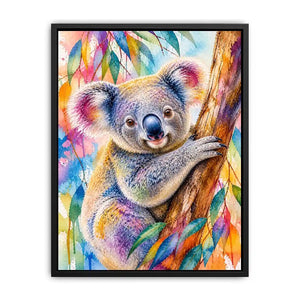 Rainbow Eucalyptus Dream premium canvas wall art for modern home decor.