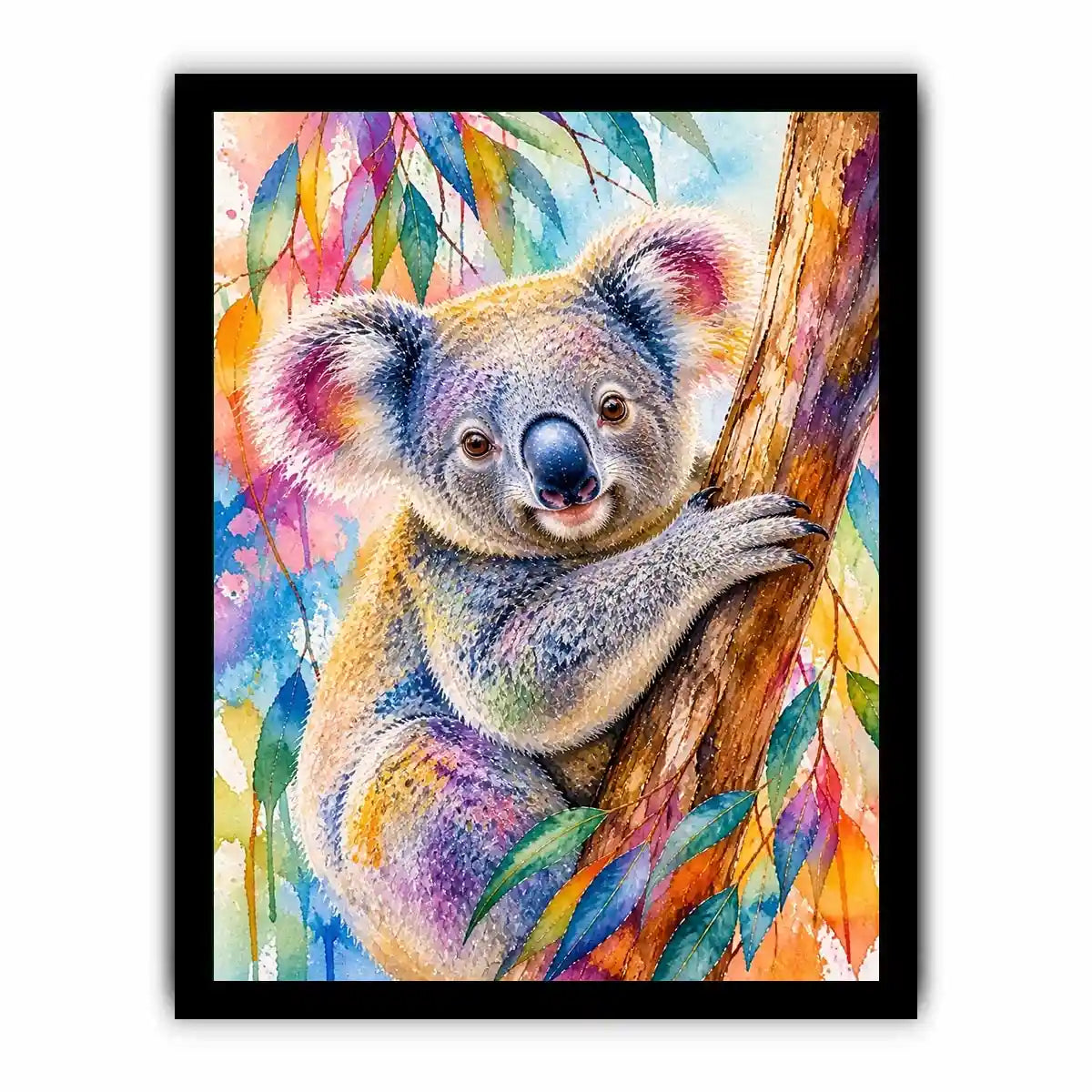 Rainbow Eucalyptus Dream premium canvas wall art for modern home decor.