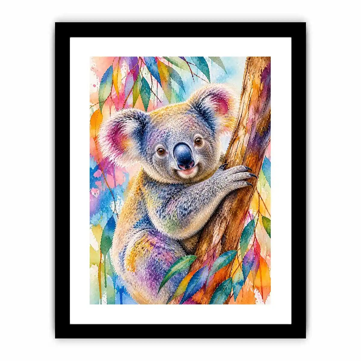 Rainbow Eucalyptus Dream premium canvas wall art for modern home decor.