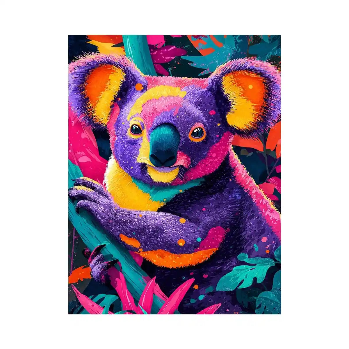 Neon Jungle Spirit premium canvas wall art for modern home decor.