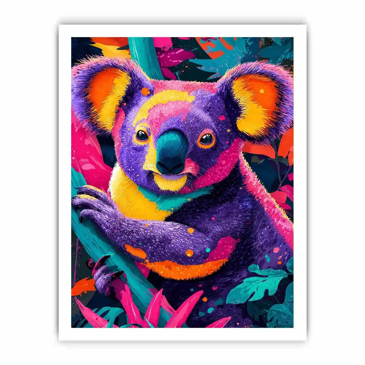 Neon Jungle Spirit premium canvas wall art for modern home decor.
