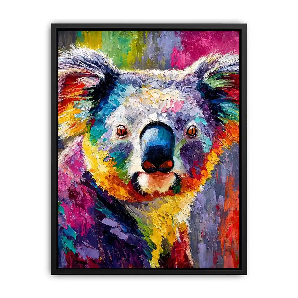 Prismatic Koala Muse premium canvas wall art for modern home decor.