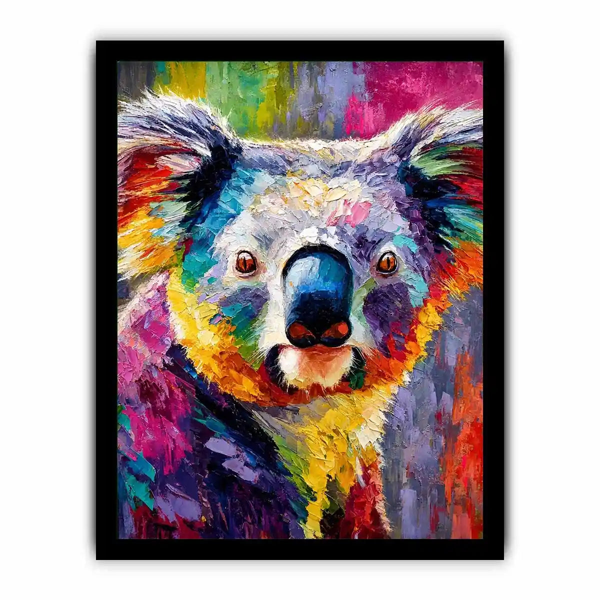 Prismatic Koala Muse premium canvas wall art for modern home decor.