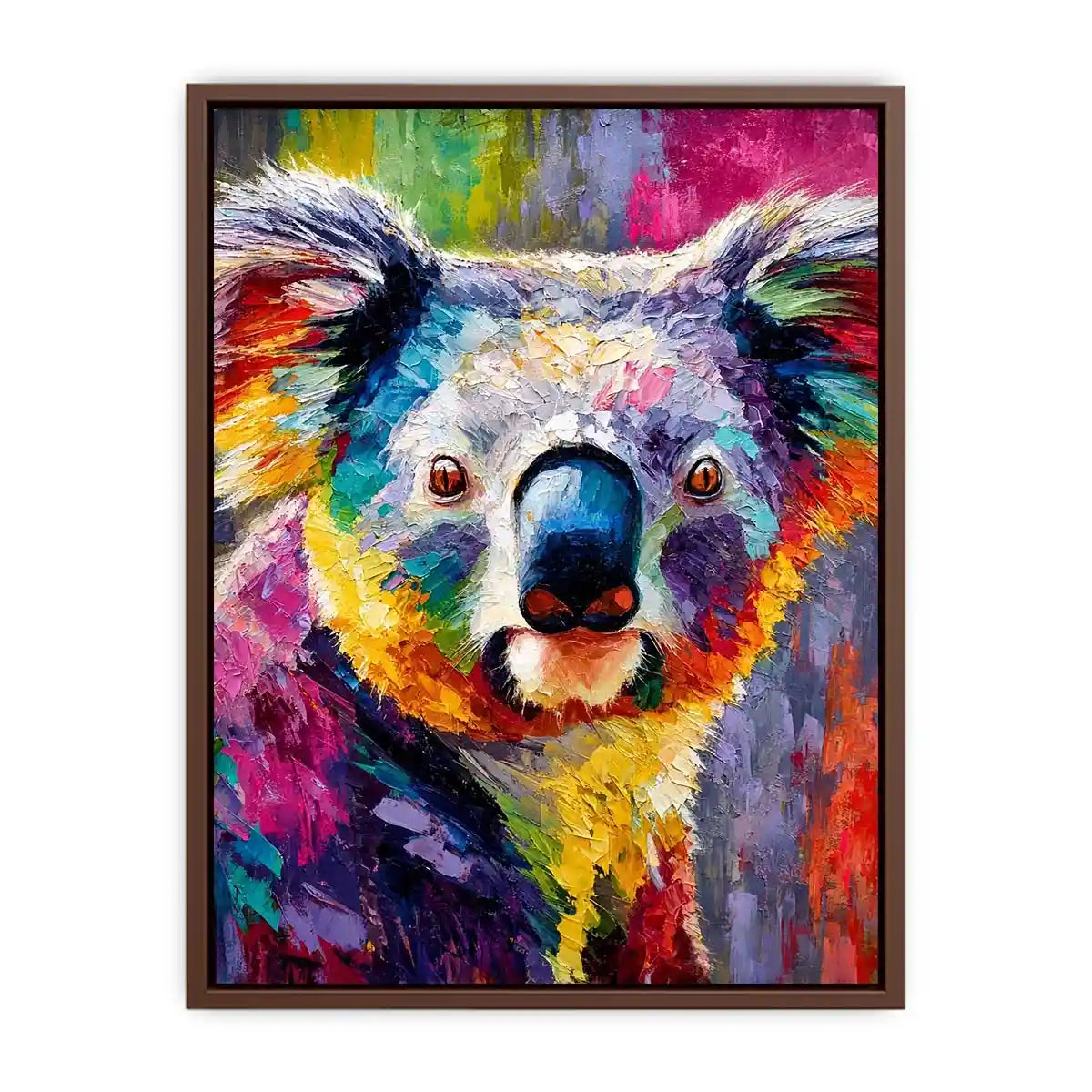 Prismatic Koala Muse premium canvas wall art for modern home decor.