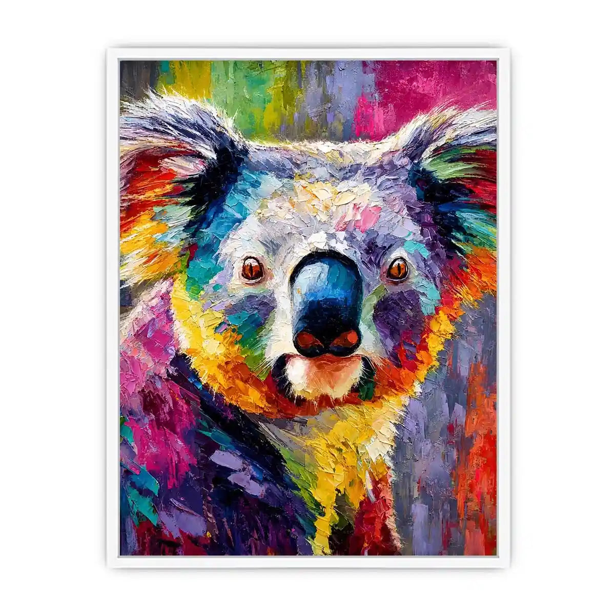 Prismatic Koala Muse premium canvas wall art for modern home decor.