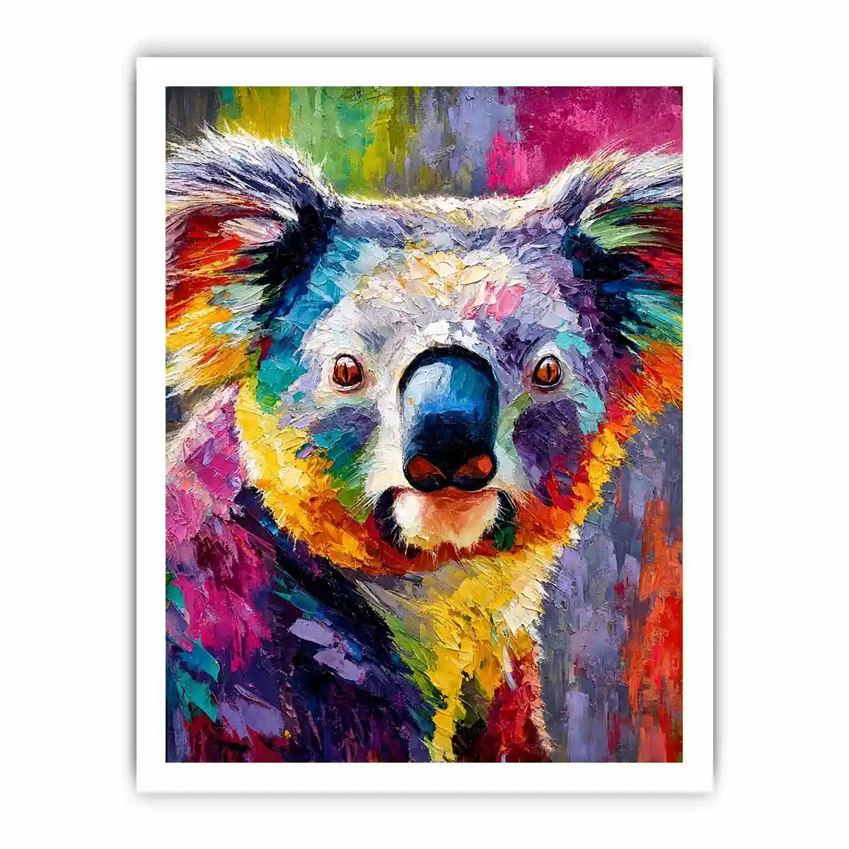 Prismatic Koala Muse premium canvas wall art for modern home decor.