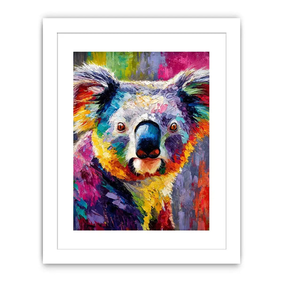 Prismatic Koala Muse premium canvas wall art for modern home decor.