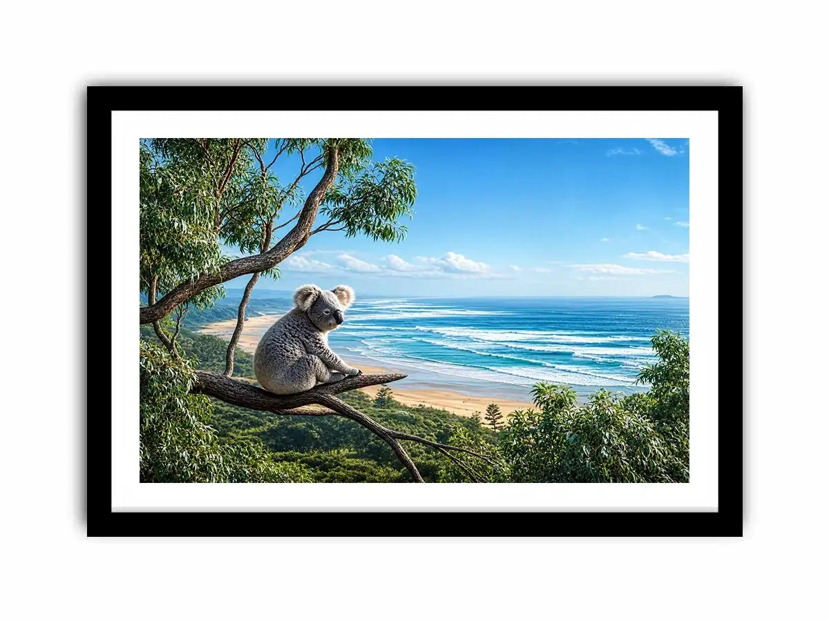 Coastal Dream Koala premium canvas wall art for modern home decor.