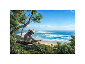 Coastal Dream Koala premium canvas wall art for modern home decor.