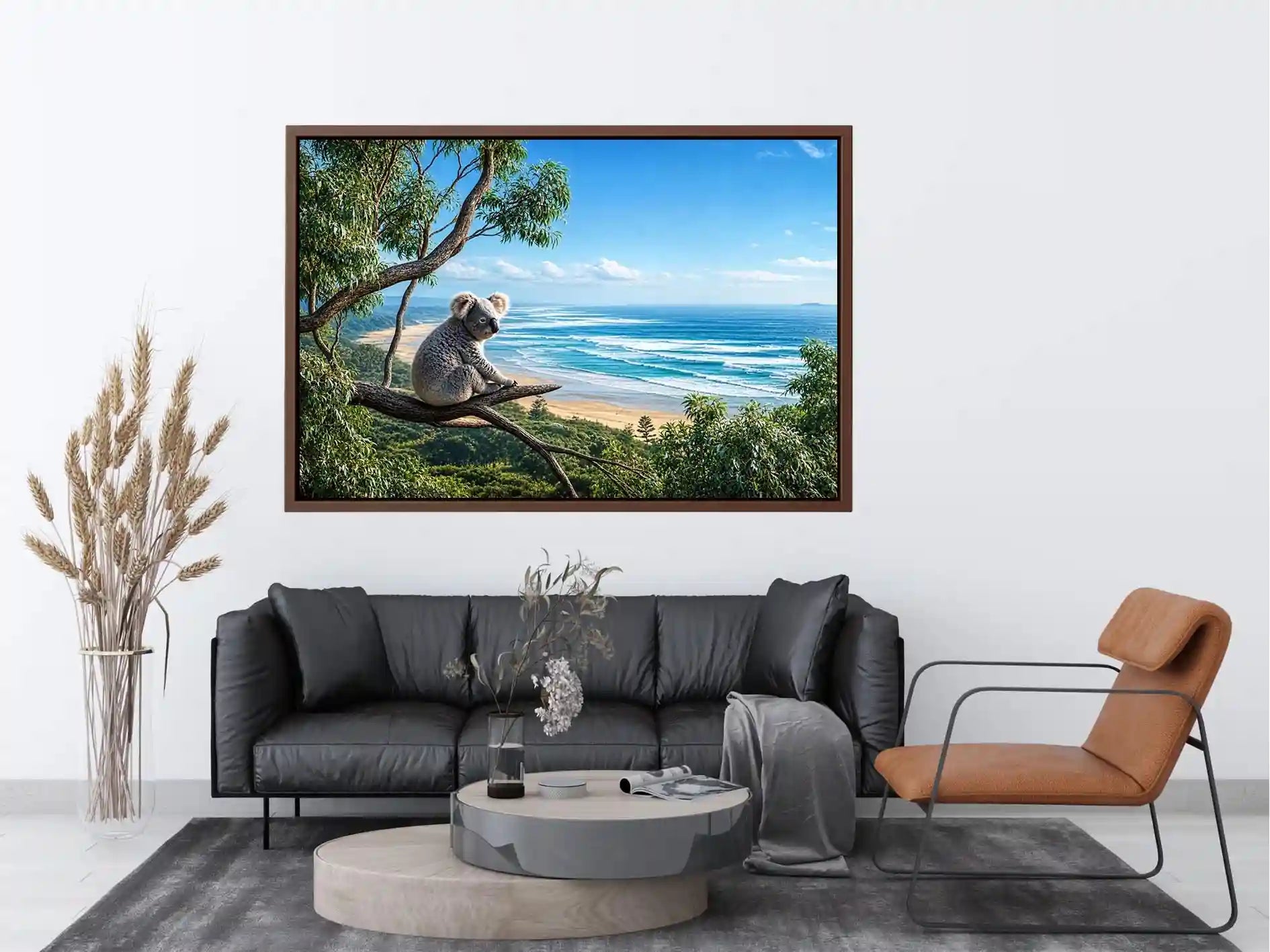 Coastal Dream Koala premium canvas wall art for modern home decor.