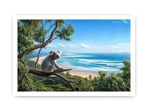 Coastal Dream Koala premium canvas wall art for modern home decor.