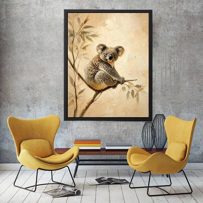 Neutral Harmony Koala premium canvas wall art for modern home decor.