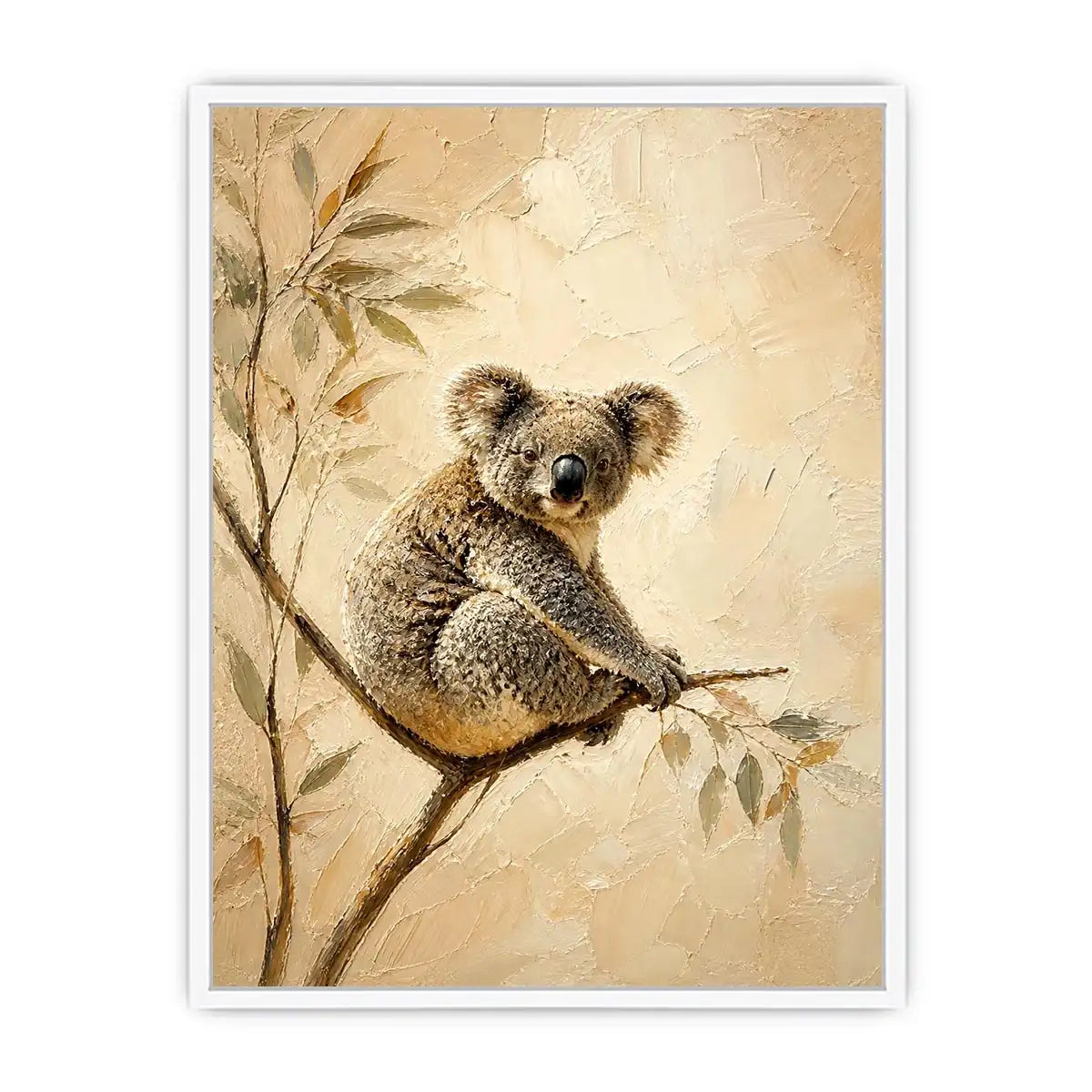 Neutral Harmony Koala premium canvas wall art for modern home decor.