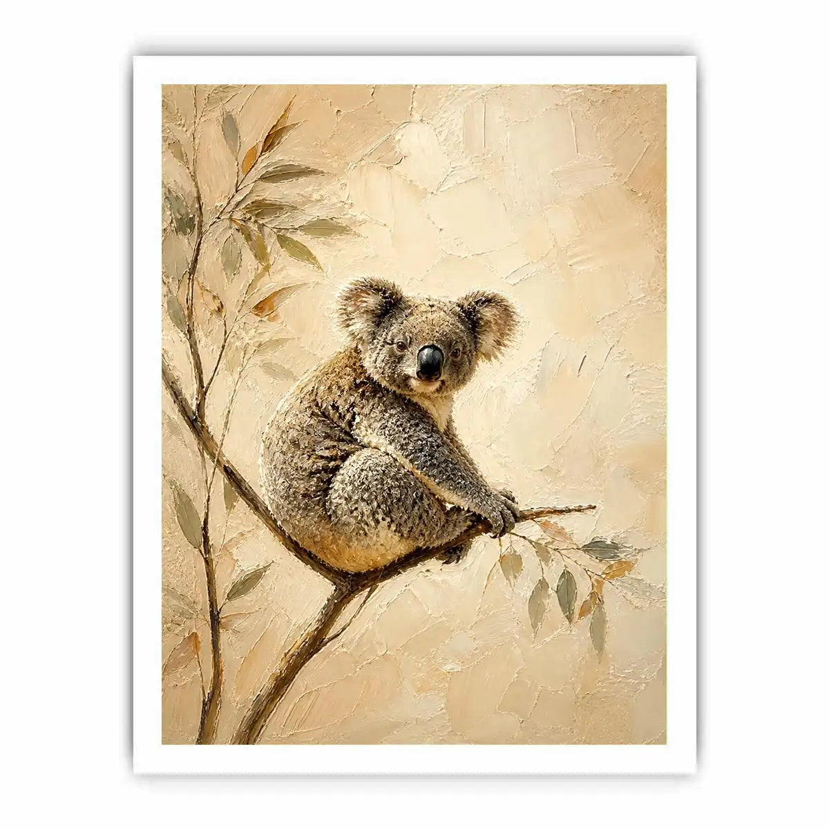 Neutral Harmony Koala premium canvas wall art for modern home decor.