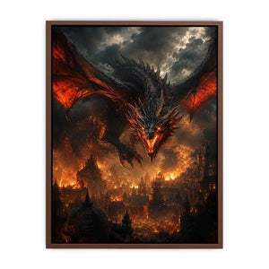 Infernal Dominion Dragon premium canvas wall art for modern home decor.