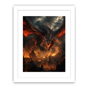Infernal Dominion Dragon premium canvas wall art for modern home decor.